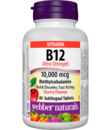 Webber Naturals Vitamin B12 Ultra Strength 10,000mcg Cherry