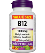 Webber Naturals Vitamin B12 1000mcg Methylcobalamin 