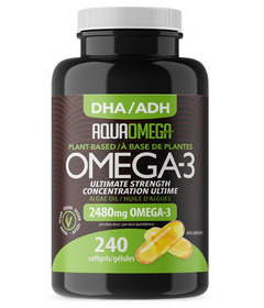 Aqua Omega DHA Plant-Based Omega-3 Capsules Family Size