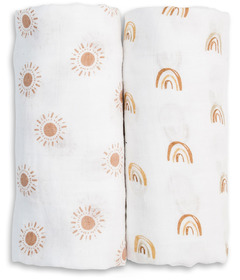 Lulujo Cotton Swaddles Rainbow Suns