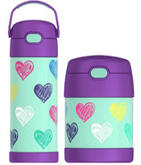 Thermos Water Bottle & Food Jar Hearts Bundle 