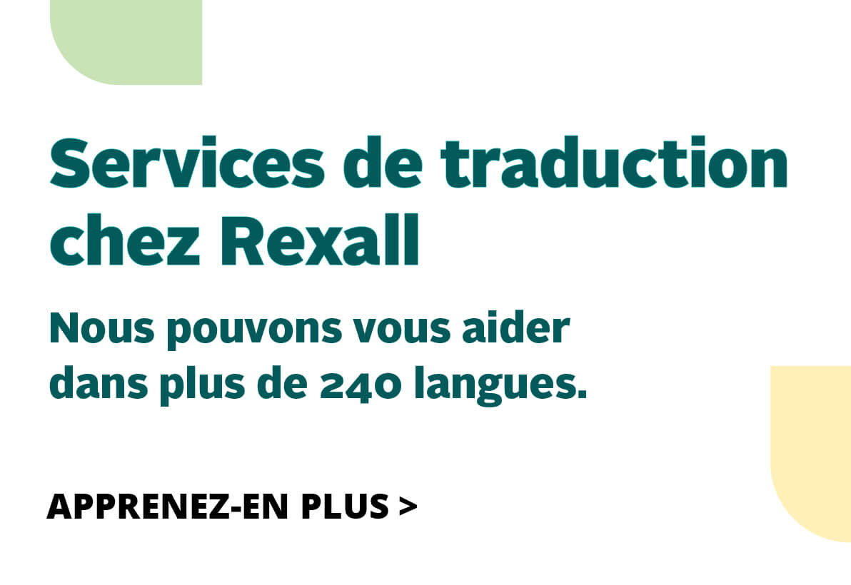 Services de traduction chez Rexall