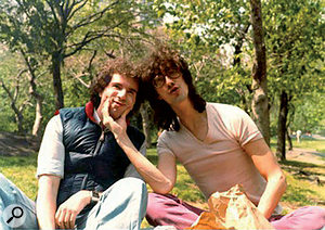 Engineer Don Wershba (left) and Mixing Engineer Harvey Goldberg in Central Park, early 1980s. 