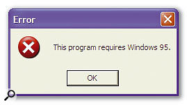 Sometimes a problem application may give the game away with a message like this, making the choice of compatibility mode easy, although in many cases you'll have to do the detective work yourself.