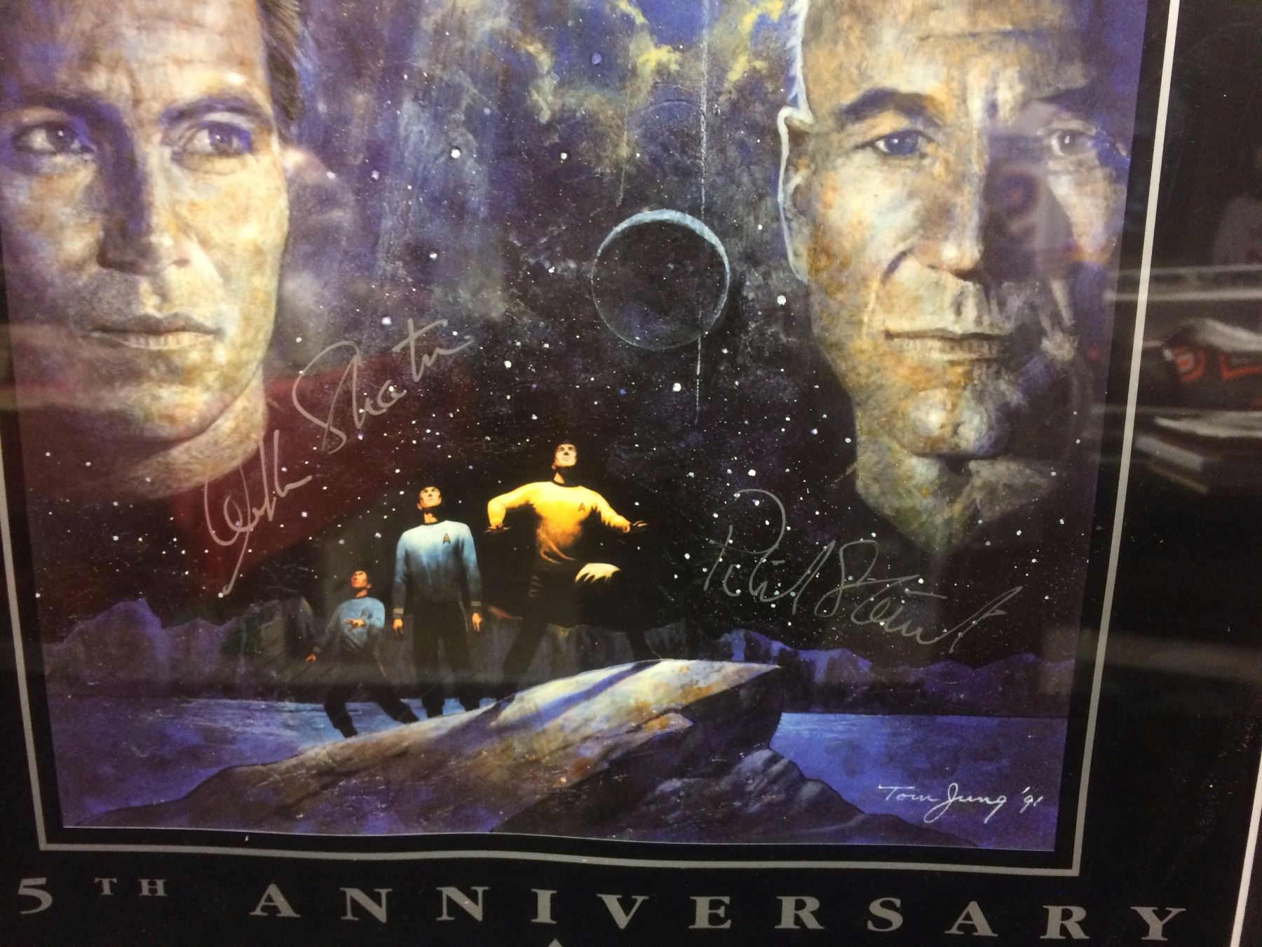 William Shatner Patrick Stewart Autographed 25th Anniversary Signed Print Tom Jung