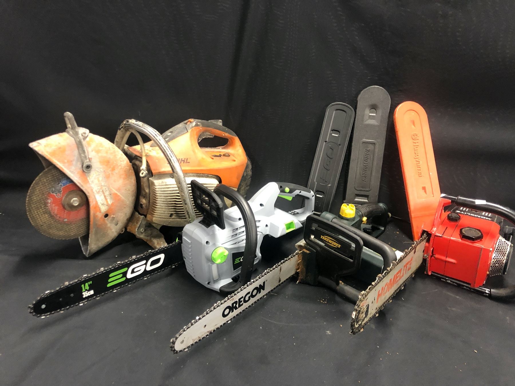 4 Saws Inc Stihl Concrete Saw Ego 56 Volt Cordless Chainsaw No Battery On Charger Yardworks