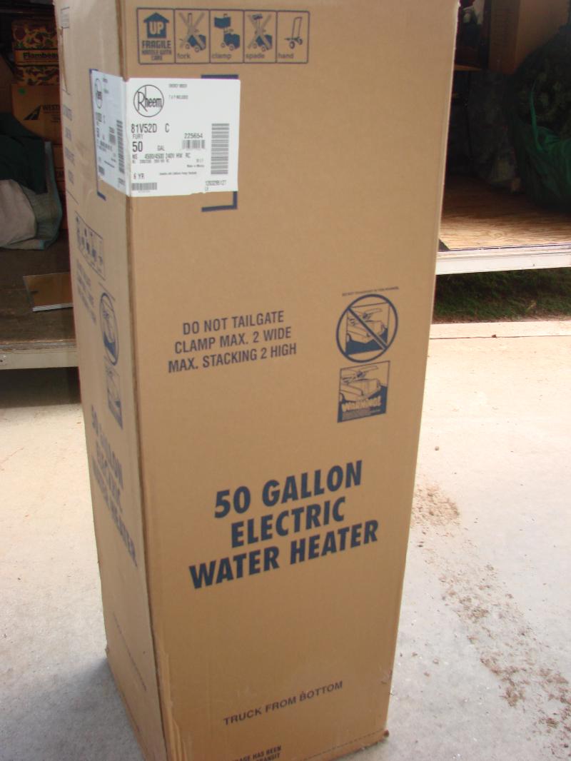 New In Box 50 Gal Rheem Elect Water Heater