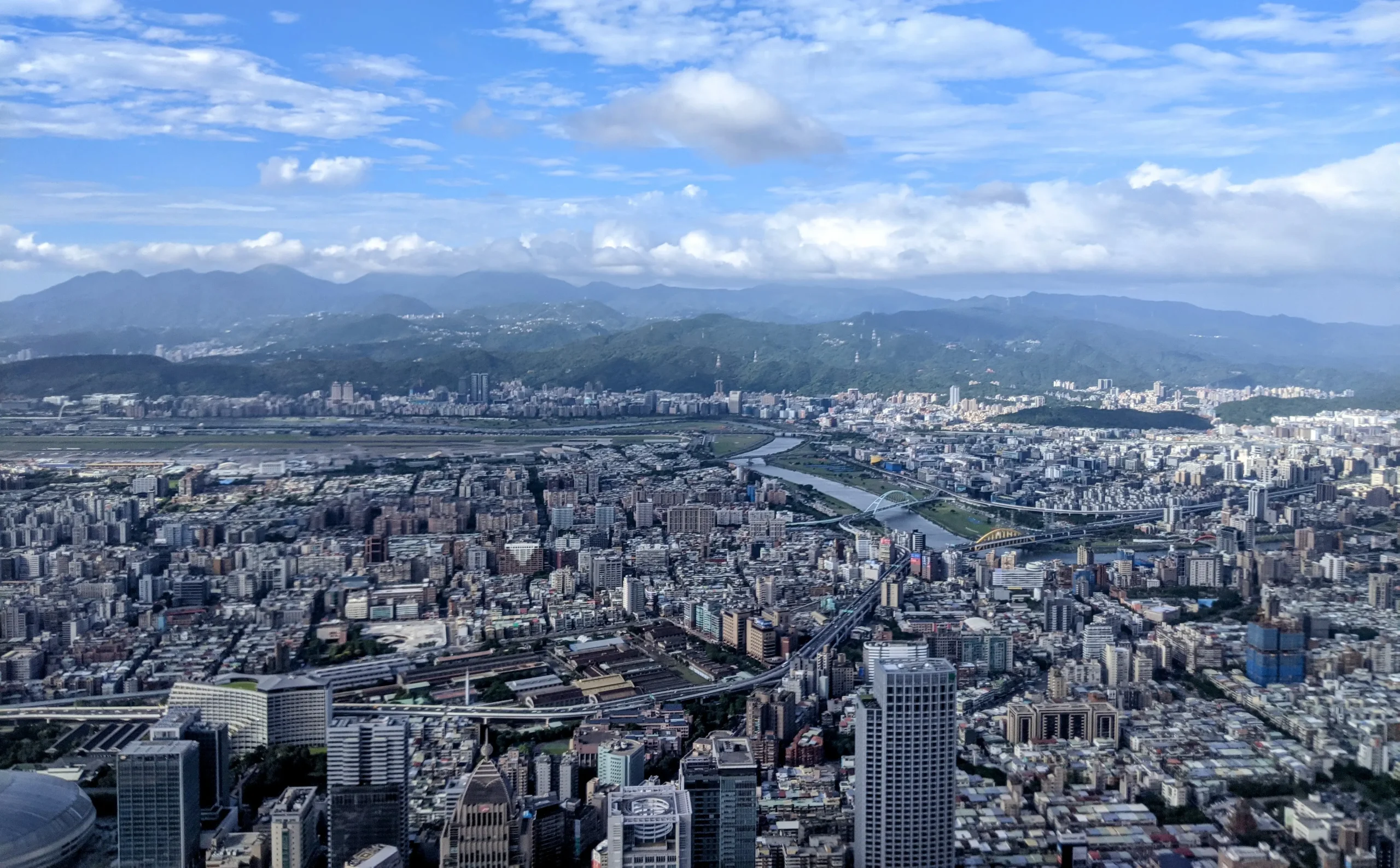 view of taipei city from the top of taipei 101