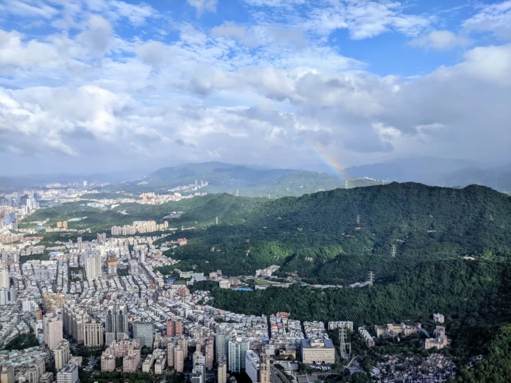 view of taipei city from the top of taipei 101