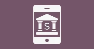 vector image of a bank on a smart phone