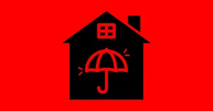 vector image of an umbrella in a house
