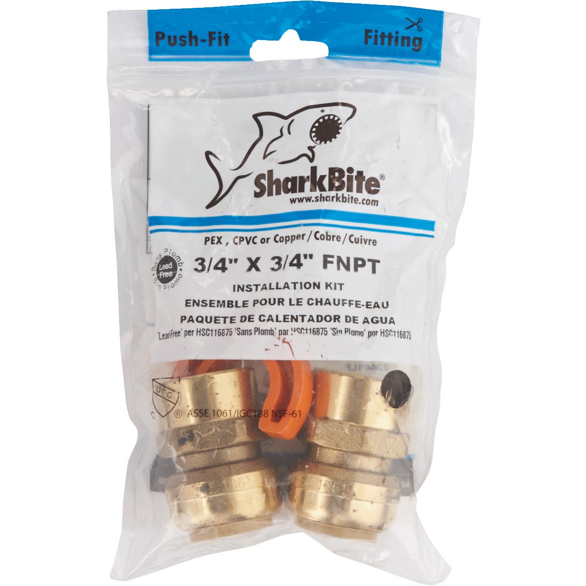 Buy Sharkbite Push Water Heater Kit 3 4 In Push X 3 4 In Fip