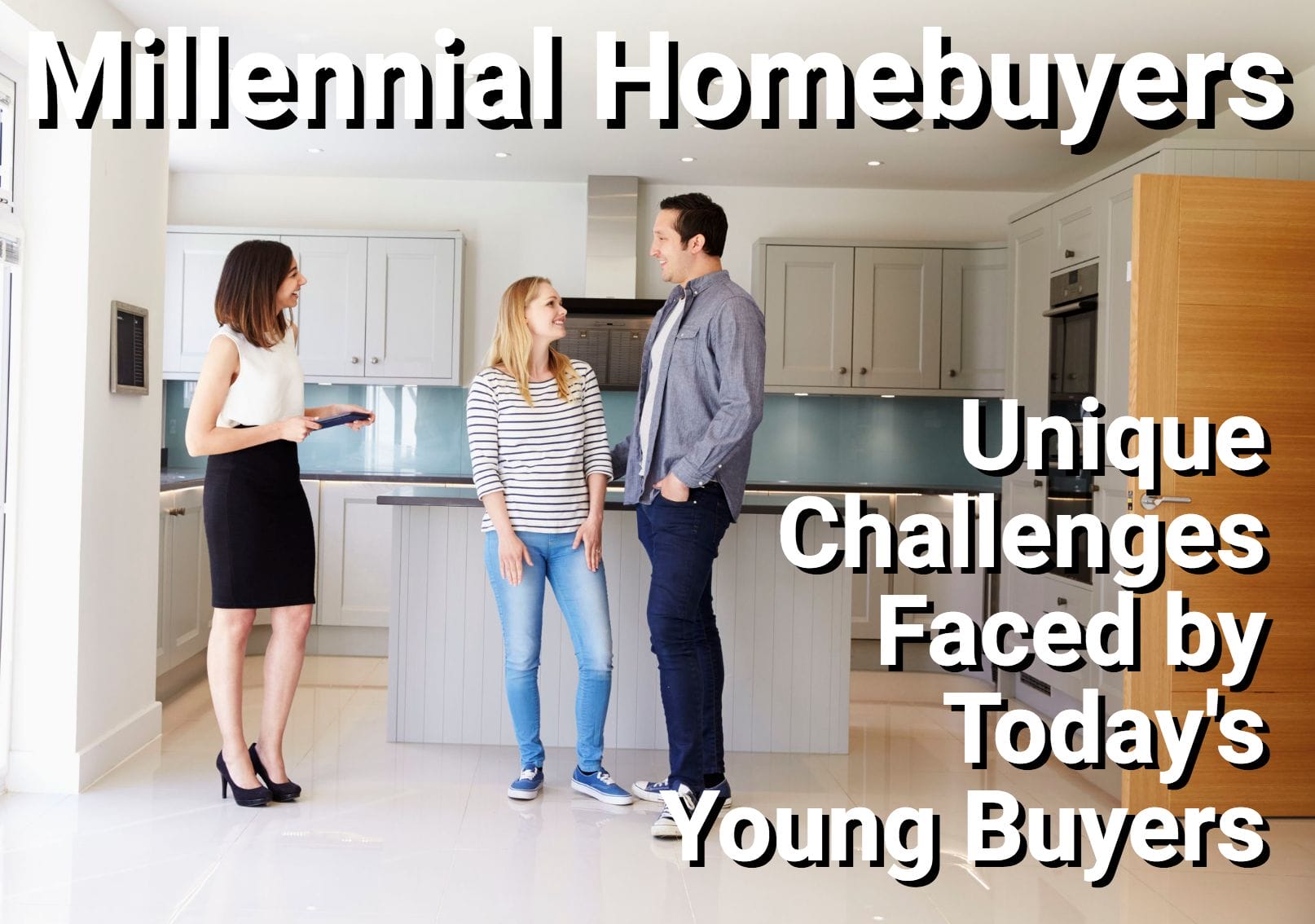 Millennial homebuyers looking at a modern house