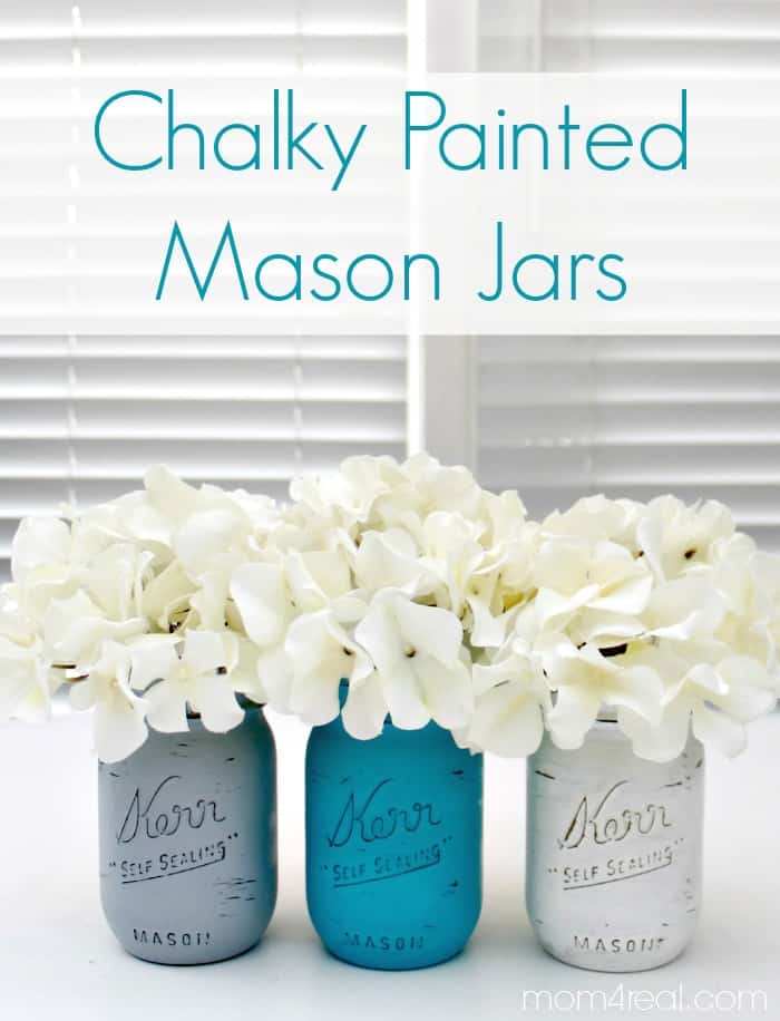 chalk painted mason jars