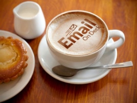 EmailOnDeck logo in Coffee