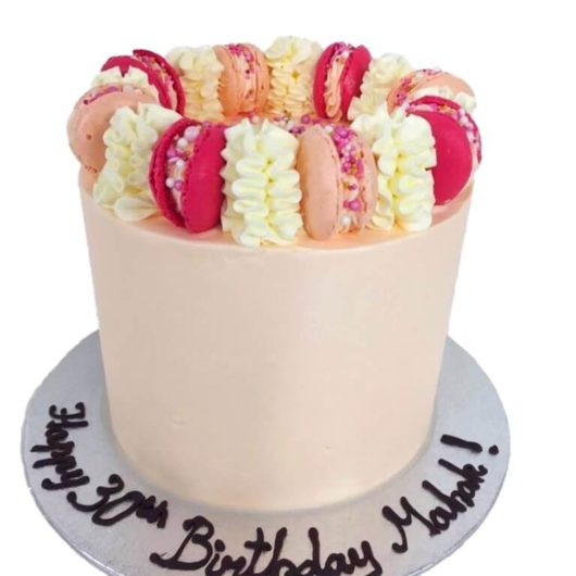 elegant blush 30th cake