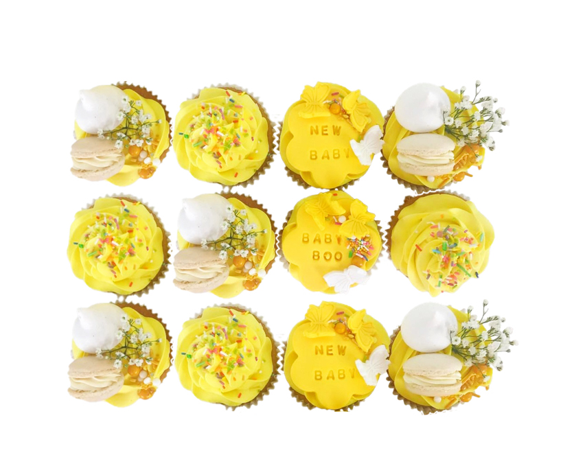yellow cupcakes for new born baby