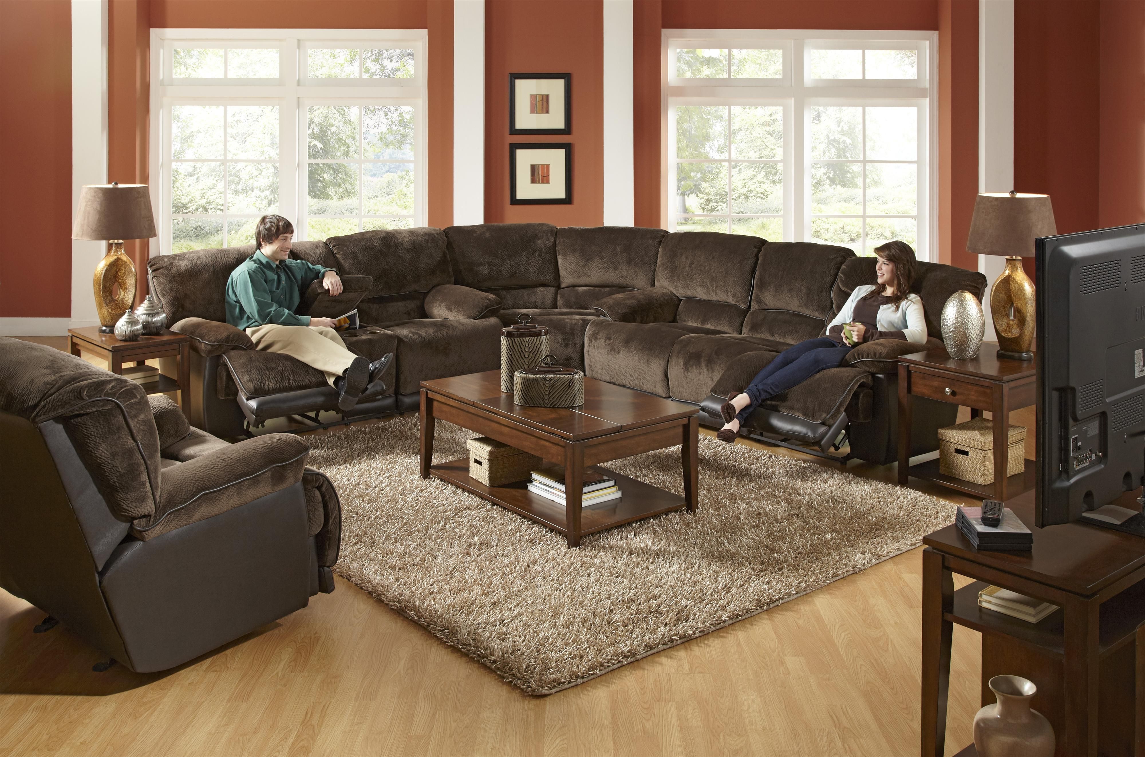 Favorite A Reclining Sectional In The Transitional Style! Catnapper With Regard To Reclining Sofas With Chaise (Photo 13 of 15)