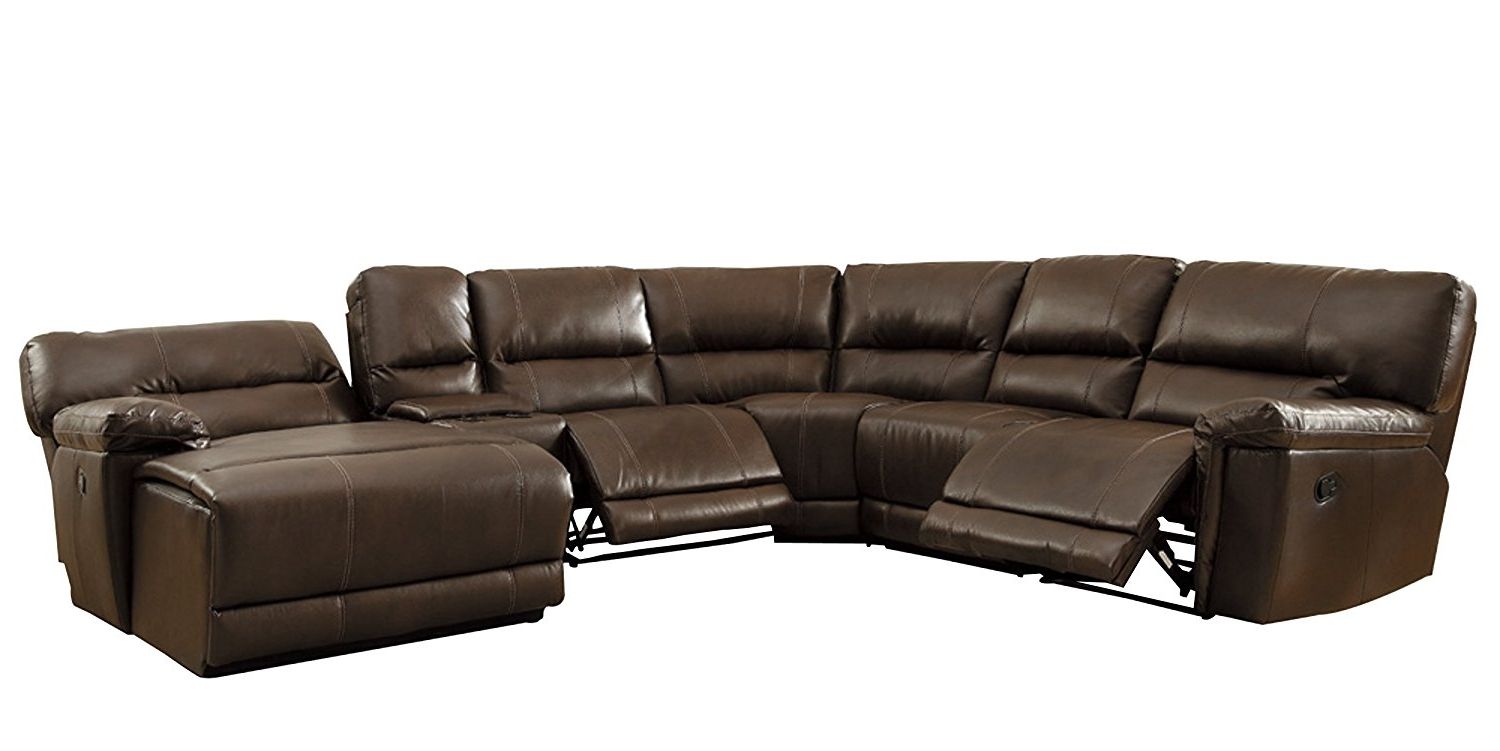 Reclining Sofas With Chaise Throughout Most Recently Released Amazon: Homelegance 6 Piece Bonded Leather Sectional Reclining (Photo 11 of 15)