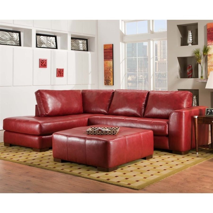 Featured Photo of Red Faux Leather Sectionals
