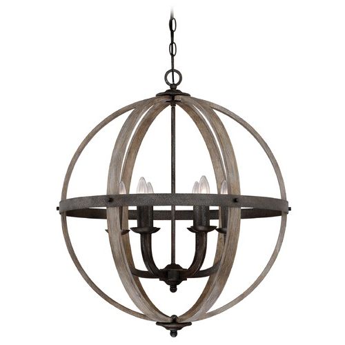 Featured Photo of Rustic Black 28 Inch Four Light Chandeliers