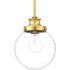 Bubbles Clear And Natural Brass One-Light Chandeliers