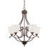 Bronze And Scavo Glass Chandeliers