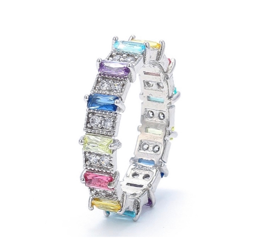Colourful Rainbow Ring Silver