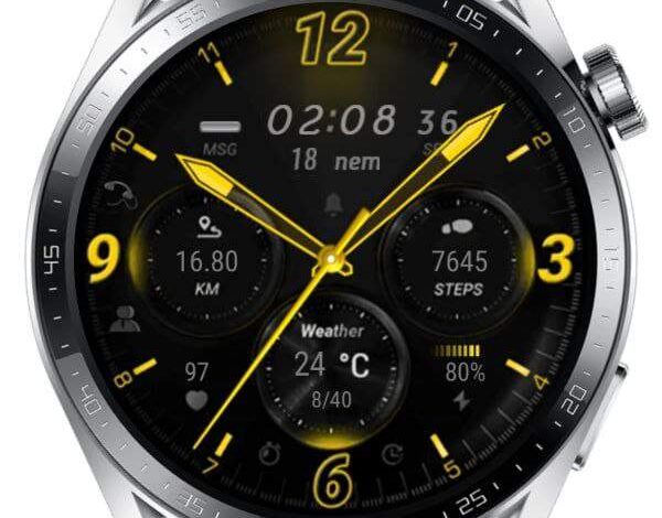 Pop up yellow HQ watch face theme