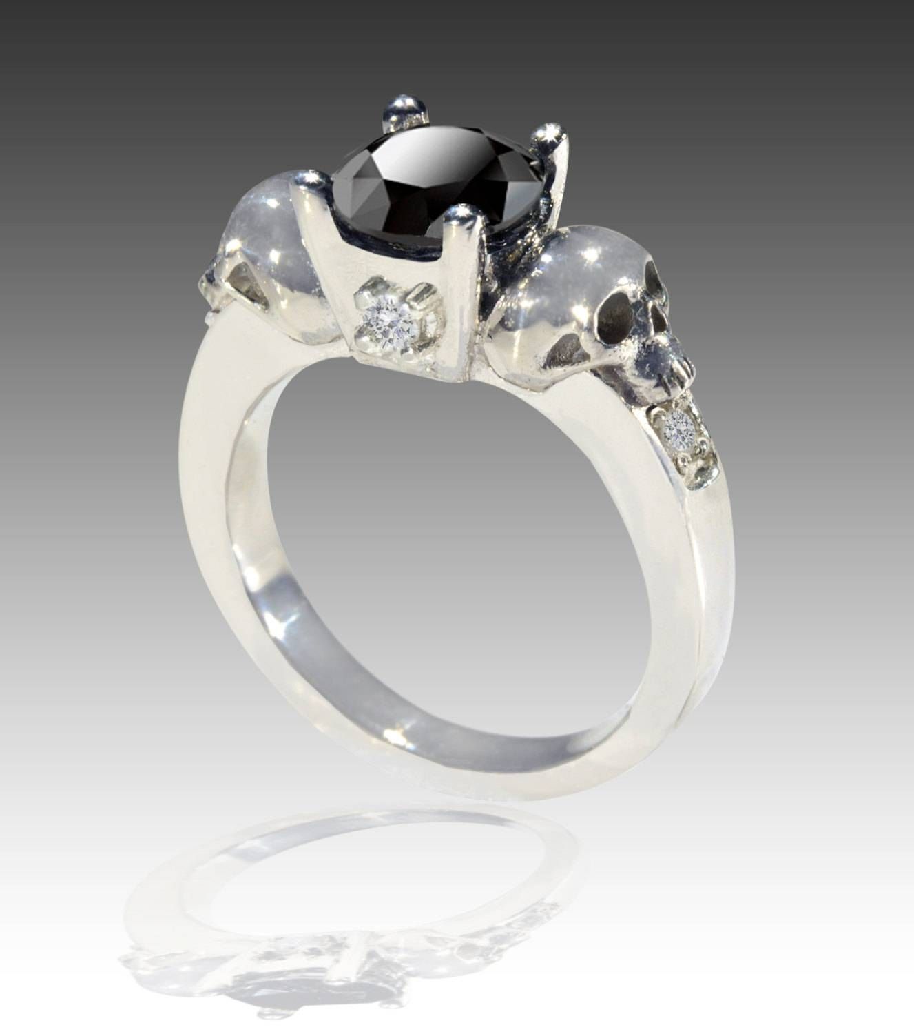 Featured Photo of Black Diamond Skull Engagement Rings