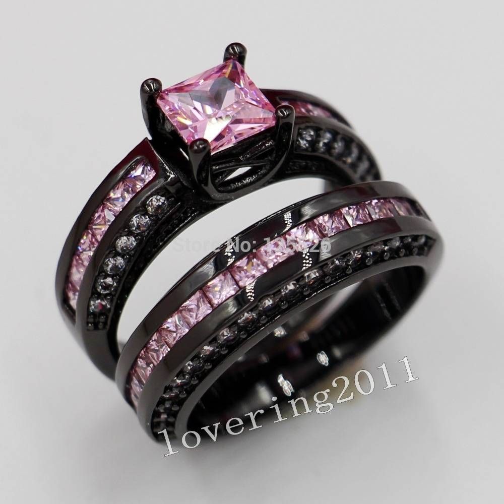 33 Black And Pink Diamond Wedding Sets, Diamond Engagement Rings Intended For Black Gold Diamond Wedding Rings (Gallery 8 of 15)