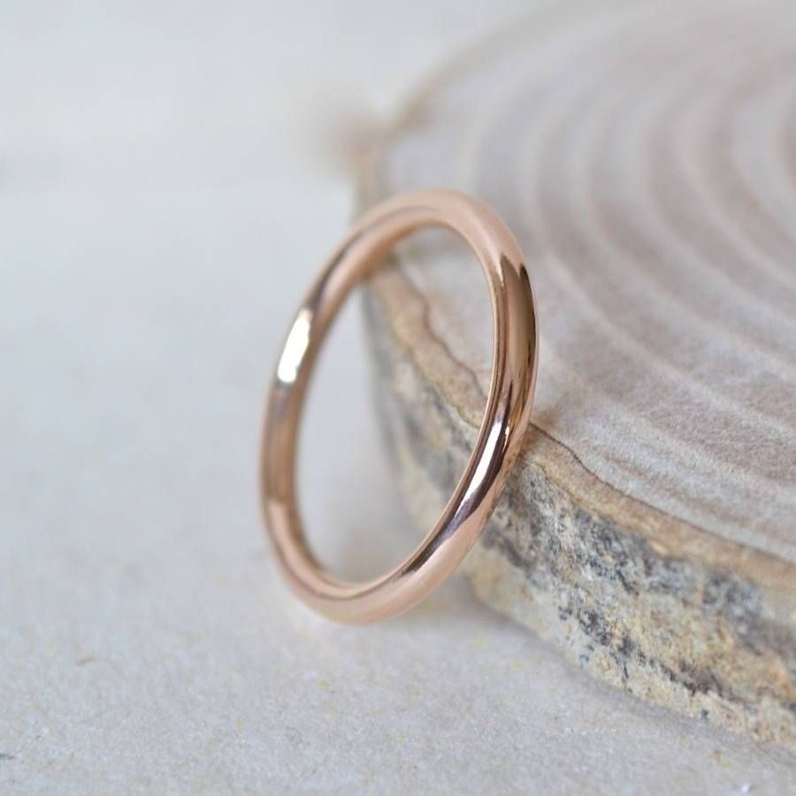 Featured Photo of 2Mm Rose Gold Wedding Bands