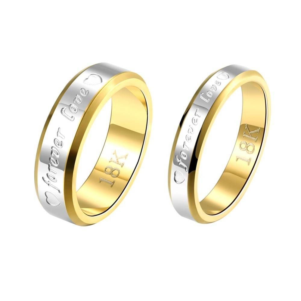 Engraving Name Anniversary Rings For Women & Men Gold Color With Most Up To Date Anniversary Rings For Men (Gallery 20 of 25)