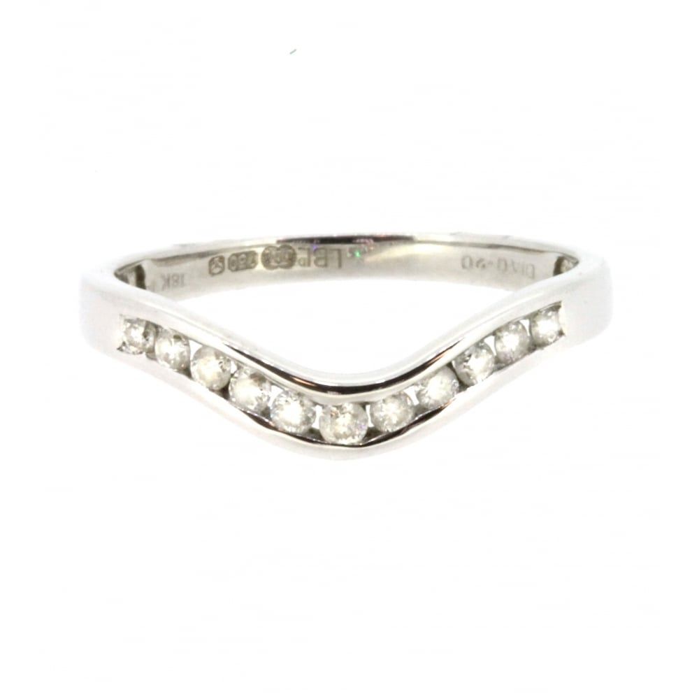 18ct White Gold 0.20cts Diamond Wishbone Ring Throughout Most Popular Classic Wishbone Rings (Gallery 6 of 25)