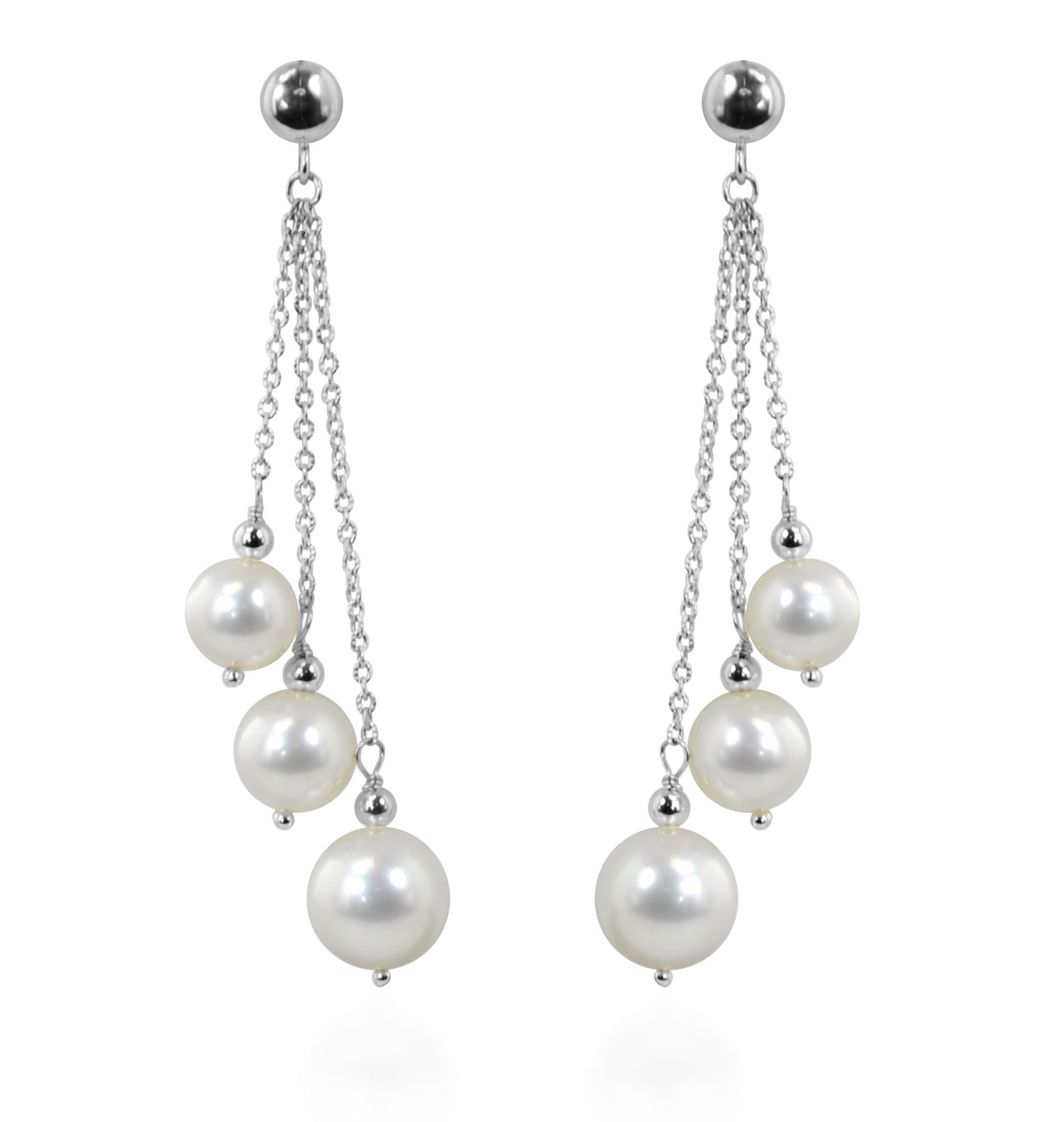 Honora White Gold Freshwater Pearl Dangle Earrings With Most Recent Dangling Freshwater Cultured Pearl Rings (Gallery 13 of 25)