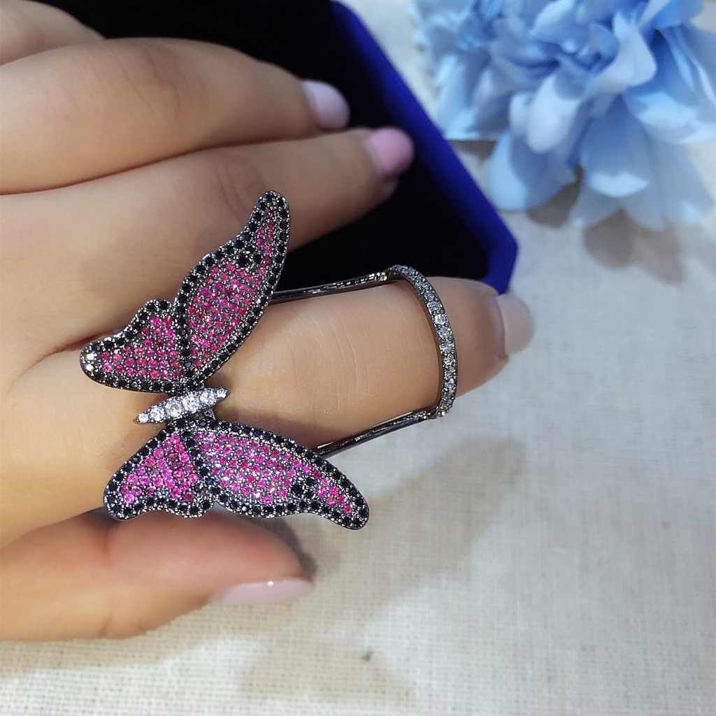 Lovely Ladies Butterfly Ring Open Rings For Women Quality Cubic With Regard To Recent Butterfly Open Rings (Gallery 2 of 25)