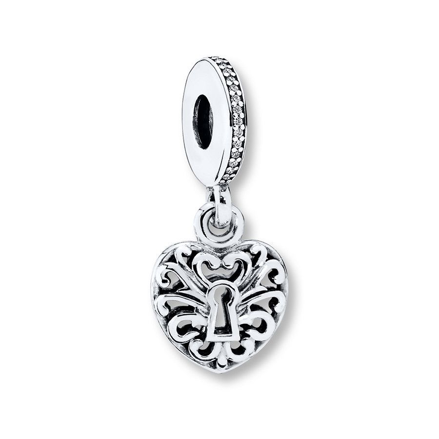 Pandora Dangle Charm Intricate Heart Lock Sterling Silver Inside Most Current Heart Shaped Padlock Rings (Gallery 12 of 25)