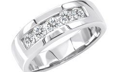 Diamond Five Stone "s" Anniversary Bands in Sterling Silver