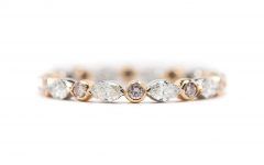 Marquise and Round Diamond Alternating Anniversary Bands in White Gold