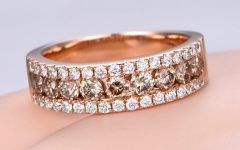 Champagne Diamond Anniversary Bands in Rose Gold