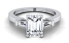 Emerald-cut Engagement Rings with Tapered Baguette Side Stones