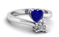 White Gold Engagement Rings with Blue Sapphire