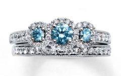 Blue Diamond Wedding Ring Sets