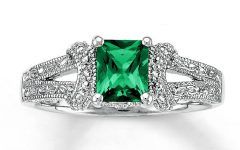 Silver Emerald Engagement Rings