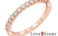 Diamond Vintage-style Anniversary Bands in Rose Gold