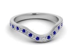 Curved Sapphire Wedding Bands
