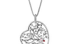 Family Tree Heart Pendant Necklaces