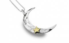 Polished Moon & Star Pendant Necklaces