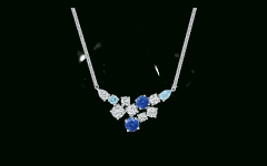 Sapphire, Aquamarine and Diamond Necklaces