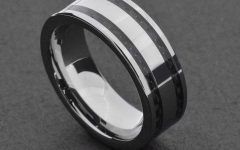 Black and Silver Mens Wedding Rings